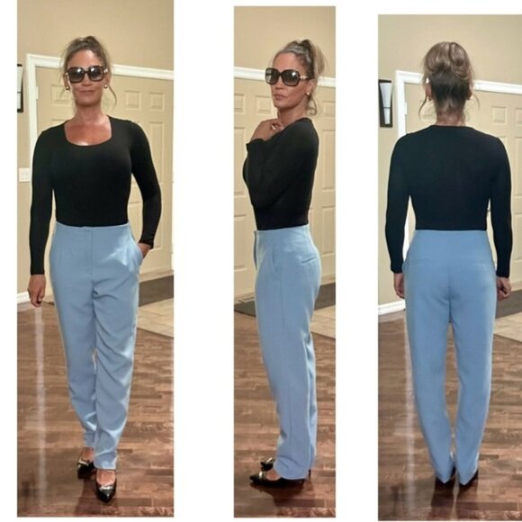 Dynamite Lina Full Length Slim Pants -Ashley Blue Sz 8 pronounced seams pockets - Picture 15 of 15